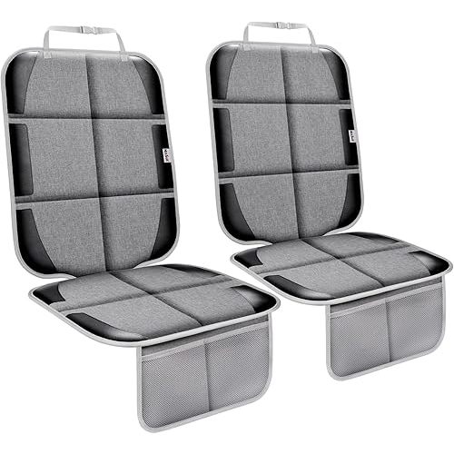 Meolsaek Car Seat Protector, Non-Slip Backing Will Not Leave Imprint, Waterproof Thicker Car Seat Cover for SUV, Sedan, Truck, Leather Seat Protector (Gray Black)