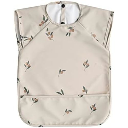 GZMM Waterproof Baby Bibs,Infant Toddler Extra Cover Feeding Bib With Food Catcher,Easy Clean & Washable