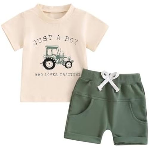 BemeyourBBs Toddler Baby Boy Summer Clothes Funny Letter T Shirt Elastic Waist Pockets Shorts Set 2 Piece Outfit