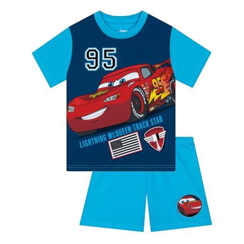 Disney Cars Boys Pajamas, Lightning McQueen Pajamas, Short Sleeve Boys Pjs, Cars Pjs For Summer, Kids Pajama Set