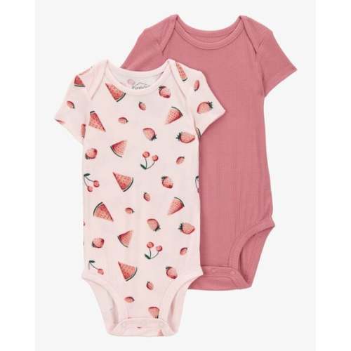 Baby 2-Pack Short-Sleeve PurelySoft Bodysuits - Pink - Carter's | Carter's
