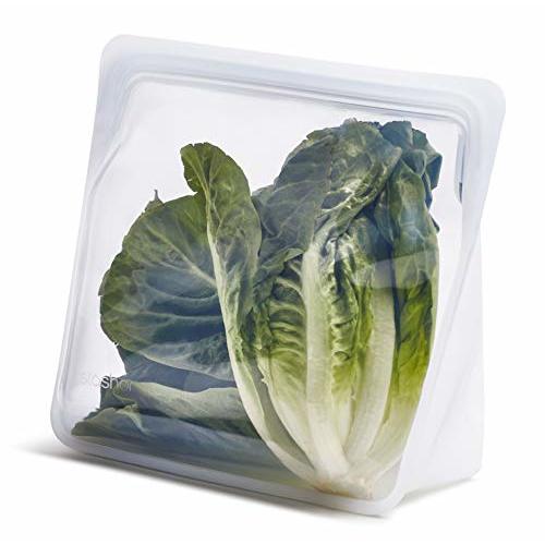 Stasher Silicone Reusable Food Storage Bag, Mega Stand-Up Silicone Large Bag, Reusable Freezer Bag, Microwave, Dishwasher, Oven Safe, Sous Vide, Eco Friendly, 104 oz, Clear