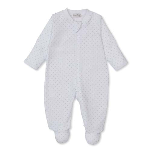 Teddy Bear Love Blue Star Zip Footie 3-6M