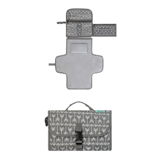 Portable Diaper Changing Pad, Portable Changing pad for Newborn Girl & Boy - Baby Changing Pad with Smart Wipes Pocket – Waterproof Travel Changing Kit - Baby Gift by Kopi Baby - Grey Arrow - Gray Arrows - Classic