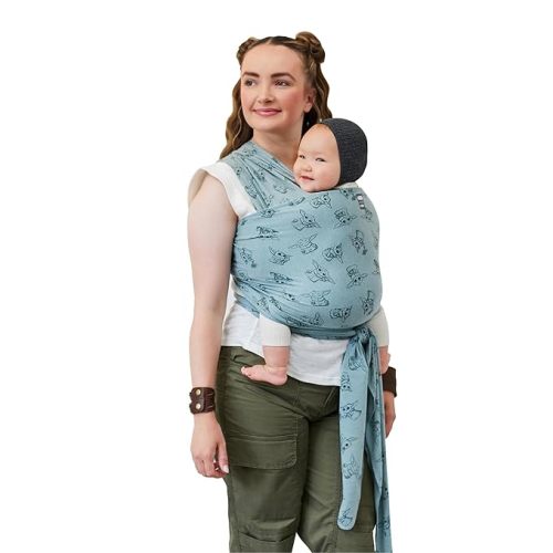 Moby Baby Wrap Carrier Featherknit for Newborns to Toddlers (8-33lbs), Infant Sling Carrier, Lightweight & Hands Free Design, Adjustable for All Body Types (Playful Padawan)