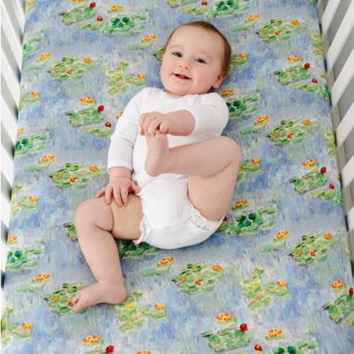 Water Lilies Bamboo Crib Sheet