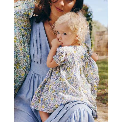 Gathered Woven Dress-Multi Chick Floral