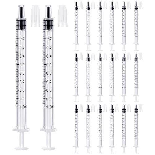 Syringe with Cap 20 Pcs Liquid Syringes Plastic Dispensing Cover Sample Injection Syringes Measurement Multifunction Lab Utensils for Feedings Collections Watering Refilling
