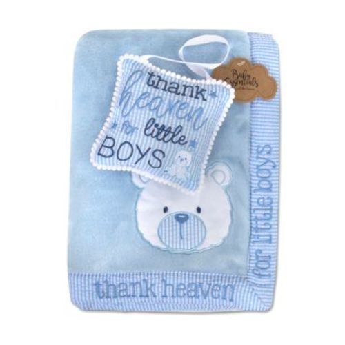 Baby Boys Thank Heaven Blanket and Plaque