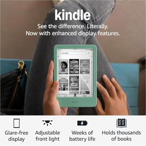 Amazon Kindle (16 GB) - Lightest and most compact Kindle, now with faster page turns, and higher contrast ratio, for an enhanced reading experience - Matcha