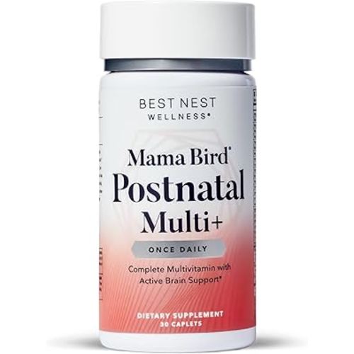 Best Nest Wellness Mama Bird Postnatal Vitamins for Breastfeeding and Postpartum, Whole Food Organic Blend, Methylated Vitamins, Vegan, Once Daily, 30 Ct