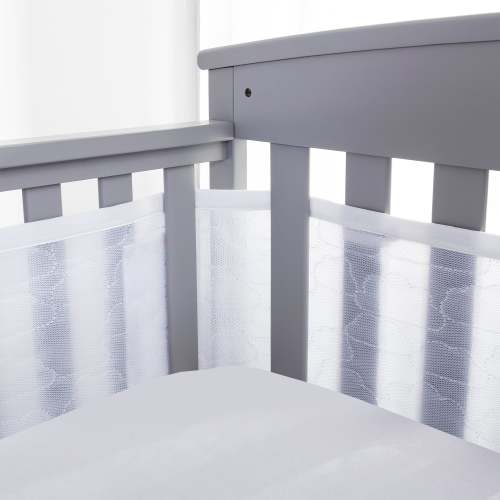 Breathable™ Mesh Liner for Full-Size Cribs, Sheer Deluxe 5mm Mesh, Clouds (Size 4FS Covers 3 or 4 Sides)