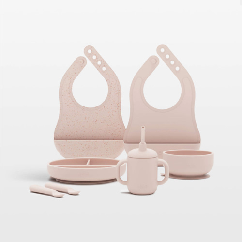 Lalo Grapefruit Pink First Bite Full Baby Feeding Set