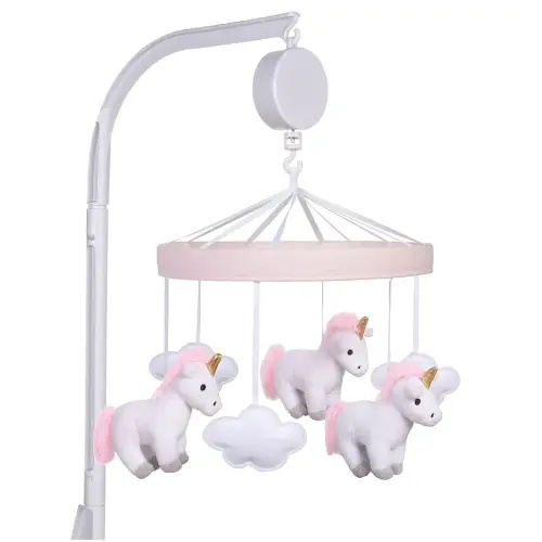 Sammy & Lou Unicorn Baby Crib Mobile with Music, Crib Mobile Arm Fits Standard Crib Rail