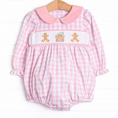 Ginger Snap Season Smocked Bubble, Pink – Stitchy Fish