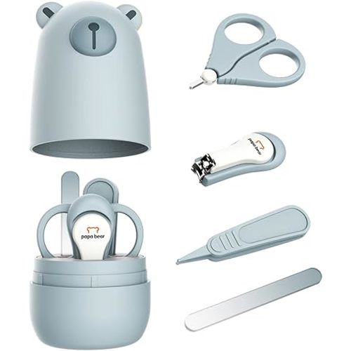 Baby Nail Clippers Set with Cute Case, Infant Fingernail and Toenail File Kit for Newborn Manicure and Pedicure, New Mom Grooming Gift