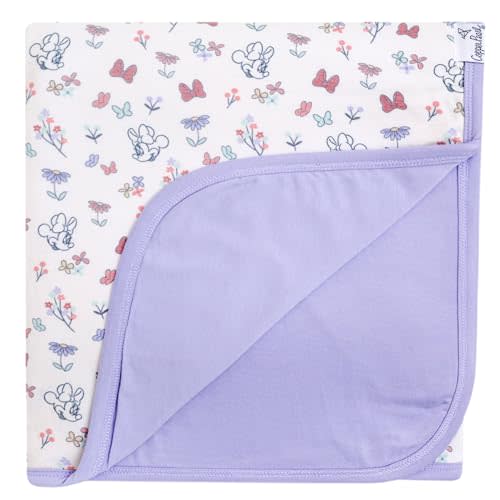 Large Premium Knit Baby 3 Layer Stretchy Quilt Blanket "Minnie Mouse's Bowquet" by Copper Pearl