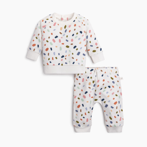Tiny Kind The 2-Piece Printed French Terry Set - Brush Stroke, 6-9 M
