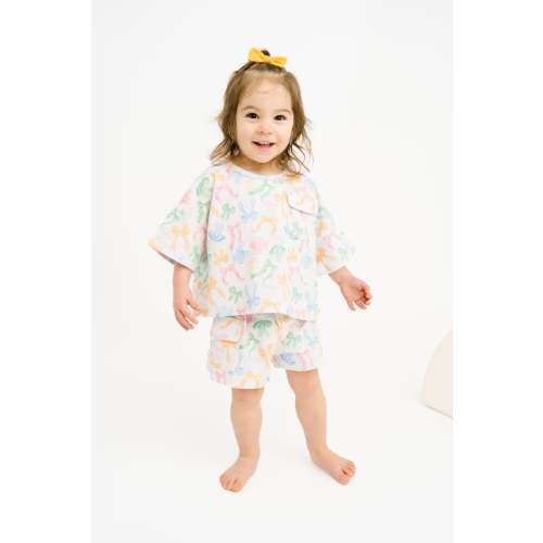 Pastel Bow Cargo Slouchy Set