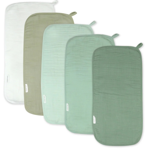 5-Pack Organic Cotton Multi-layer Woven Burp Cloths | Honest Baby Clothing