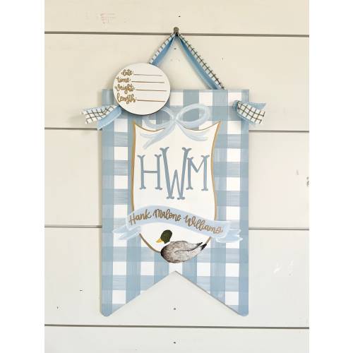 Mallard Duck Hospital Door Hanger, Classic Southern Baby Boy, Mallard Nursery Name Sign