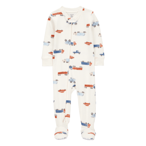 Baby Boy 1-Piece Car Print 100% Snug Fit Cotton Footie Pajamas - Ivory - Carter's | Carter's