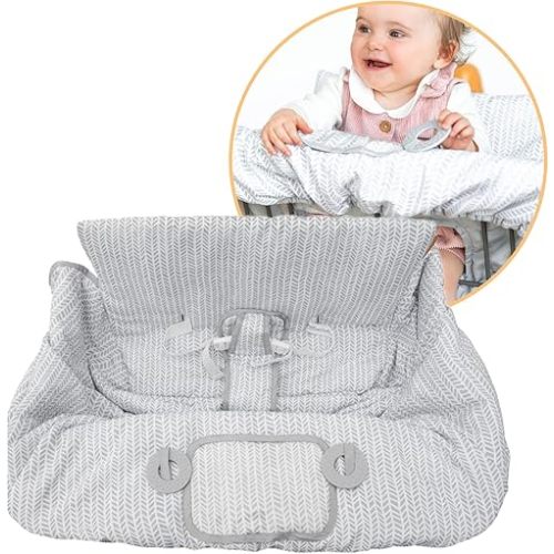 2-in-1 Cushy High Chair Cover and Shopping Cart Cover for Baby, Comfortable Cover for Grocery Cart, Universal Fit Cart Cover for Babies, Includes Storage Pouch - Little Arrows