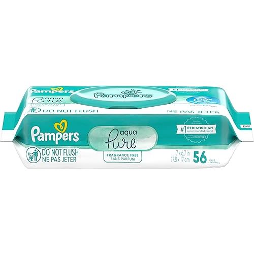 Pampers Aqua Pure Sensitive Baby Wipes 1X Pop-Top 56 Count