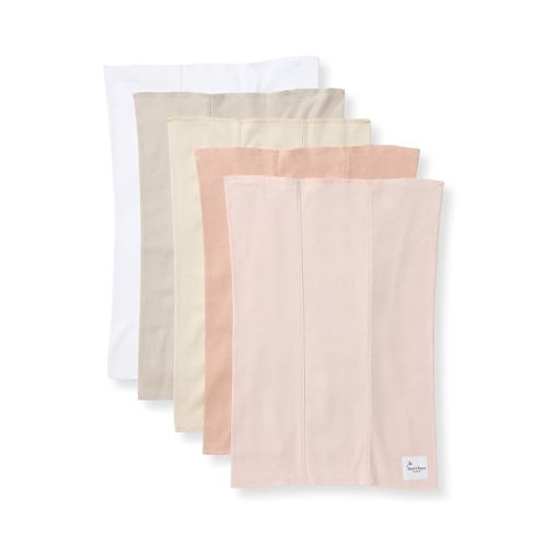 Burt's Bees Baby Infant Burp Cloths, 100% Organic Cotton Extra Absorbent Soft Fabric Drool Cloths, 5-Pack Newborn Must-Have Essential Large Burping Cloths, One Size 17 x 11.75 Inches
