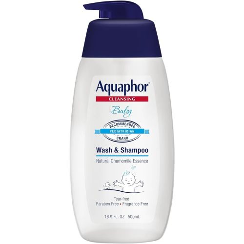 Aquaphor Baby Cleansing Wash And Shampoo 16 Ounce Pump (500ml) (2 Pack)