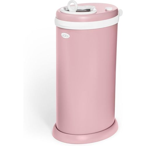 Ubbi Steel Diaper Pail, Odor Locking, No Special Bag Required, Award-Winning, Registry Must-Have, Fig Blossom