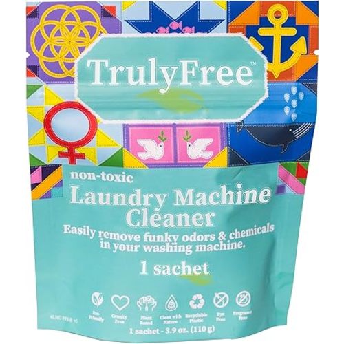 Truly Free Laundry Washing Machine Cleaner - Wash & Cleans Front Load & Top Load Washers -Tub Cleaner & Deodorizer (1-Use)