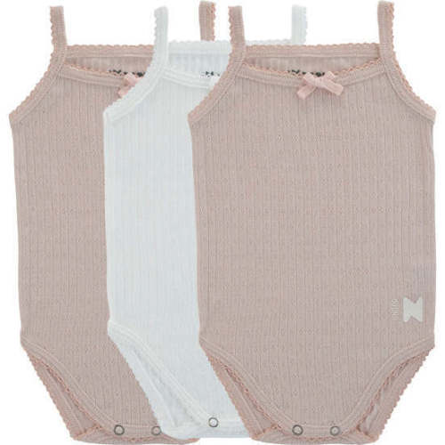 Pointelle Girls Underwear Set, Mauve + White (3-Pack) - Noggi | Maisonette