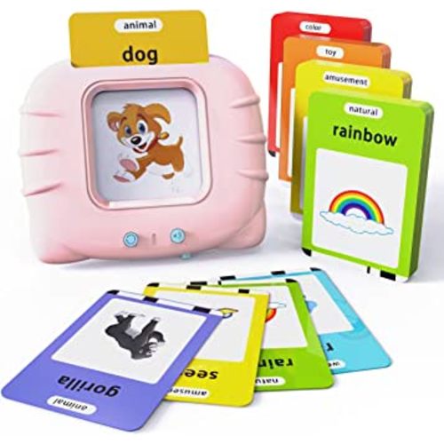 Audible Learning Toy with Music for Toddler Age 1 2 3 4 5, 520 Sight Words Talking Flash Cards Toy for Girls to Learn Alphabet Number Color Shapes and More