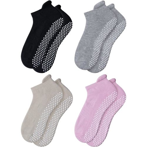 RATIVE Anti Slip Non Skid Barre Yoga Hospital Pilates Socks with Grips for Women Men