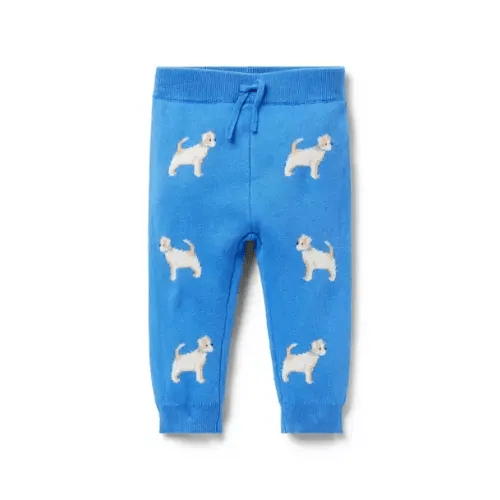 Newborn Bright Blue Dog Baby Dog Sweater Jogger by Janie and Jack