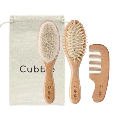 Cubble Wooden 100% Natural Goat Hair Brush and Comb Set for Newborns and Toddlers : Amazon.com.au: Baby