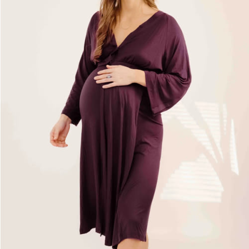 Amelia Labor & Postpartum Gown in Plum – Lila
