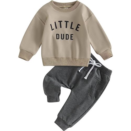 MERSARIPHY Fall Baby Boy Pant Set Toddler Crewneck Long Sleeve Pullover Sweatshirt Sweatpant 2Pcs Winter Outfits Clothes