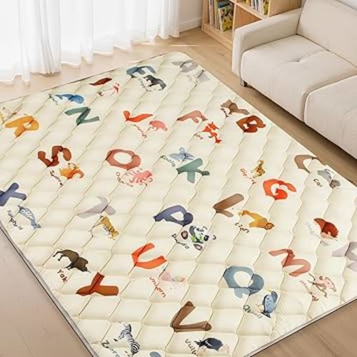 Baby Play Mats for Floor - 79”x71” Playmat for Baby and Toddlers Infants - Foam Play Mat - Infant Mats for Floor Play Thick - Tummy Time Floor Mat - Animals Alphabet