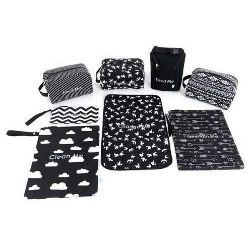 Brooklyn Easy Baby Travelers Complete Set of 8 - Stylish Diaper Bag Pouches | Easy Baby