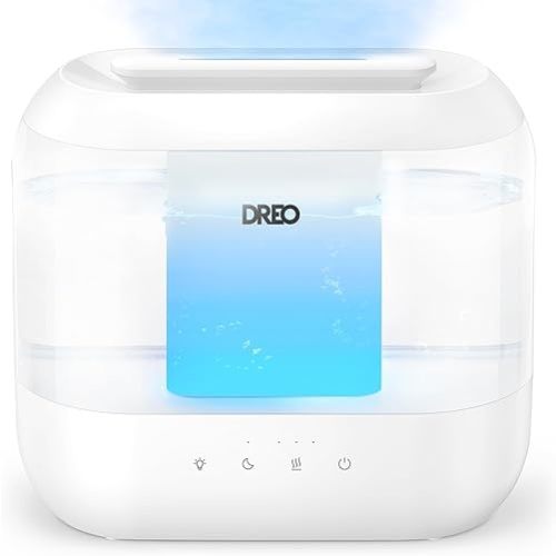 Dreo Humidifiers for Bedroom, Top Fill 4L Supersized Cool Mist Humidifier, 36H Runtime, 28 dB Quiet Ultrasonic Air Humidifier for Large Room, Plants, Baby Nursery, Indoor, Night Light, Easy to Clean