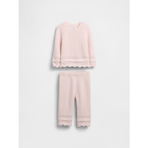 Baby Scalloped Sweater Outfit Set
