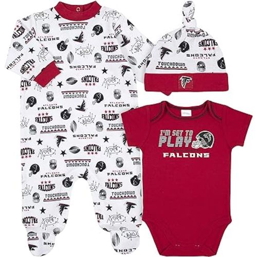 Gerber NFL Baby Boys' 3-Piece Bodysuit, Sleep 'n Play, & Cap Set