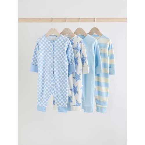 Blue Star Baby Footless Sleepsuits 4 Pack (0mths-3yrs)