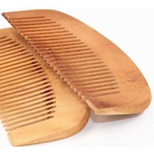 Peach Wood Wooden Comb Anti-Static Comb Close Tooth 2 PCS