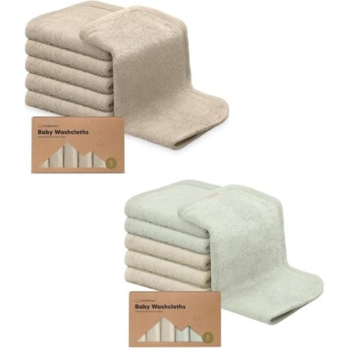 KeaBabies 6-Pack Baby Washcloths - Soft Viscose Derived from Washcloth, Baby Wash Cloths, Baby Wash Cloth for Newborn, Kids, Bath Baby Towels, Face Towel, Face Cloths for Washing Face