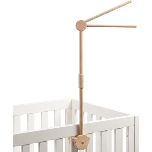 Baby Crib Mobile Arm,HBM 28-33inch Wooden Mobile Arm for Crib Mobile Hanger for Crib Baby Girl Nursery Decor