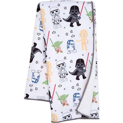Lambs & Ivy Star Wars Classic Fleece Baby Blanket - Yoda/Darth Vader/R2-D2/C-3PO
