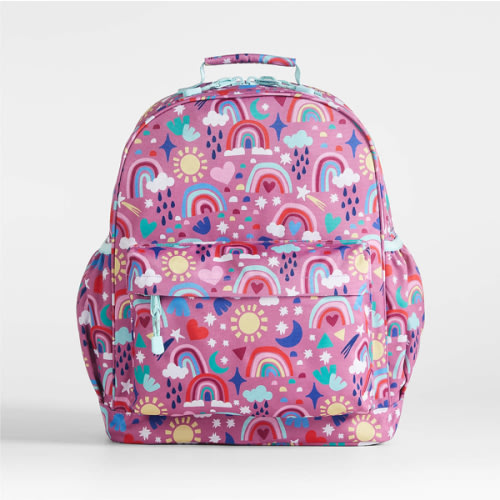 Rainy Rainbows Large Kids Backpack with Side Pockets